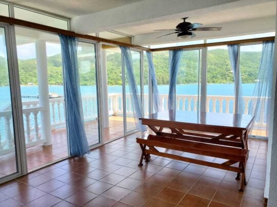 sliding glass doors in the Penthouse living area
