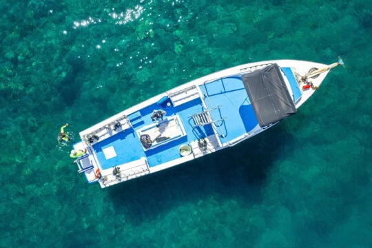 aerial view of dive boat